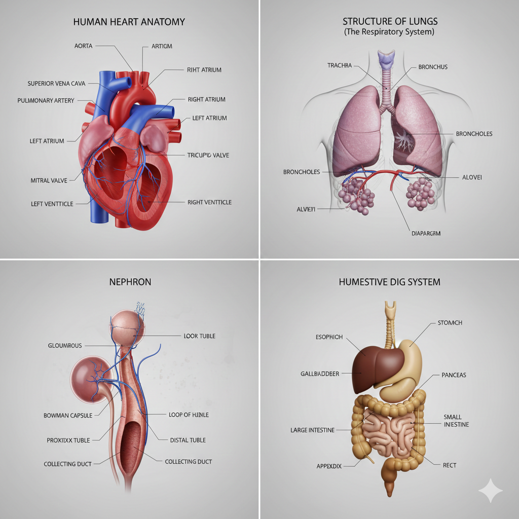 CBSE Class 10 Important Diagram of Human Heart Biology