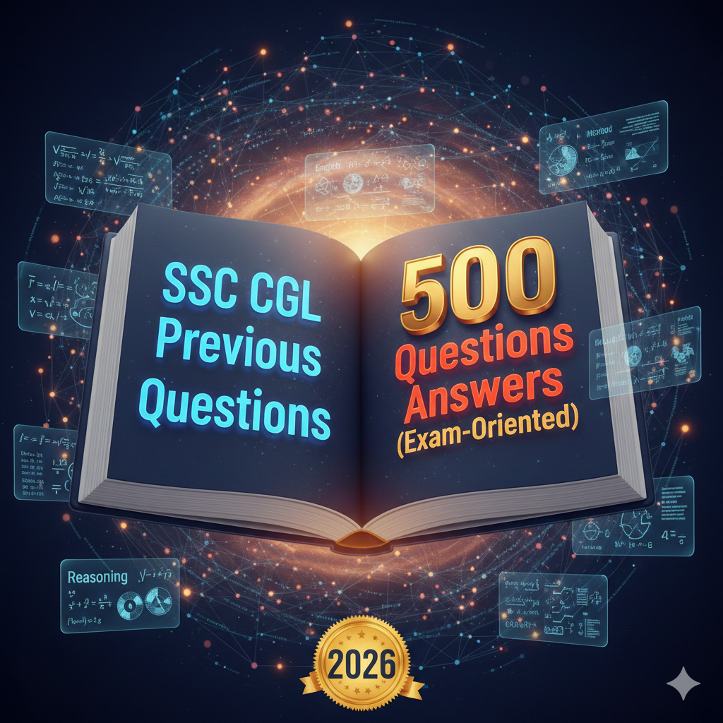 ssc cgl previous year questions with answers, gk science reasoning maths english pyq series