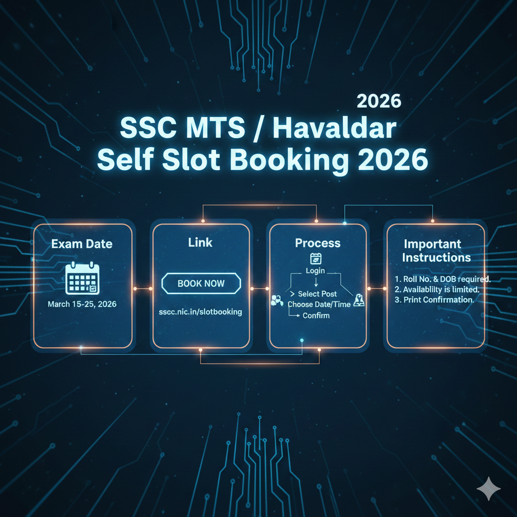SSC MTS / Havaldar Self Slot Booking 2026 online process