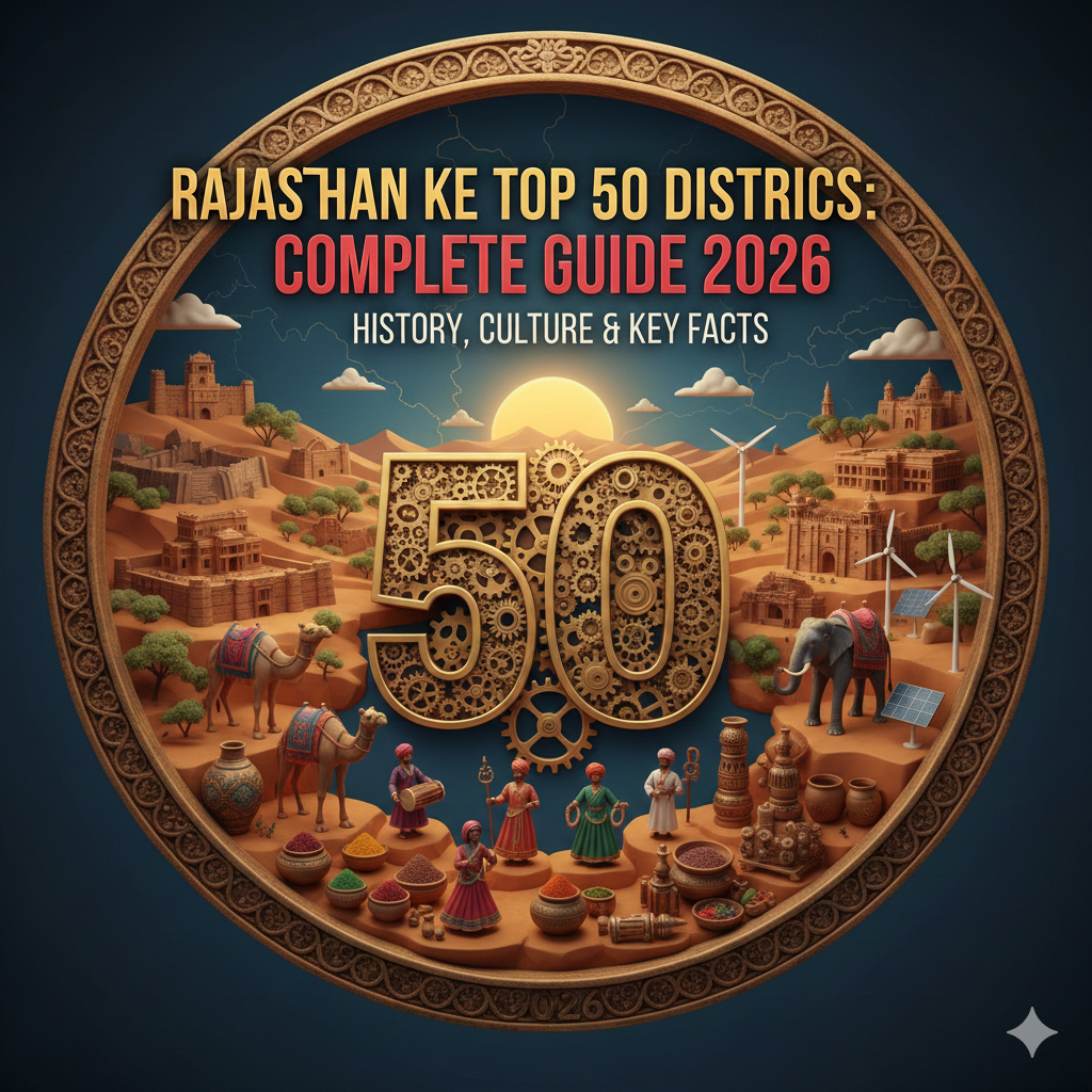 Rajasthan ke top 50 districts map 2026