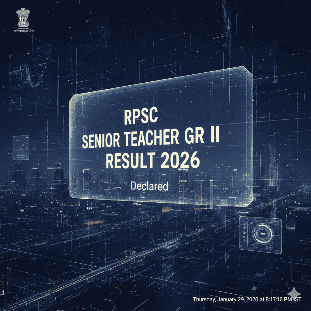 RPSC Senior Teacher Gr II Result 2026 PDF Download, Subject Wise Cut Off & Merit List
