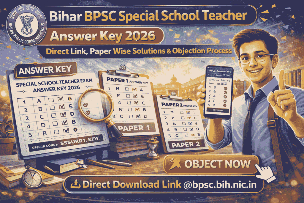 Bihar BPSC Special School Teacher Answer Key 2026 PDF Download Paper Wise Solution
