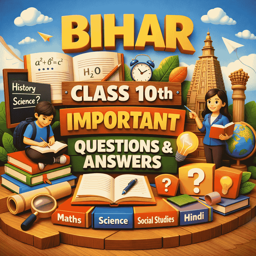 Bihar class 10th important questions answers 2026 PDF Bihar Board Matric exam preparation