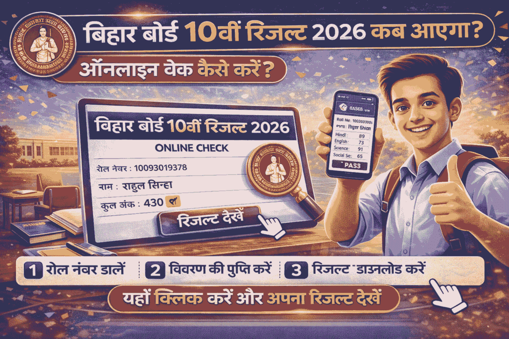 Bihar Board 10th Result 2026 online check