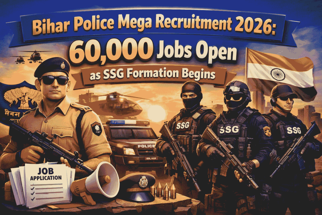 Bihar Police Mega Recruitment 2026 60000 vacancies SSG formation constable SI jobs notification