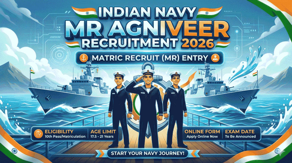 Navy MR Agniveer Recruitment 2026 Notification Online Form Apply, Eligibility, Age Limit, Vacancy Details