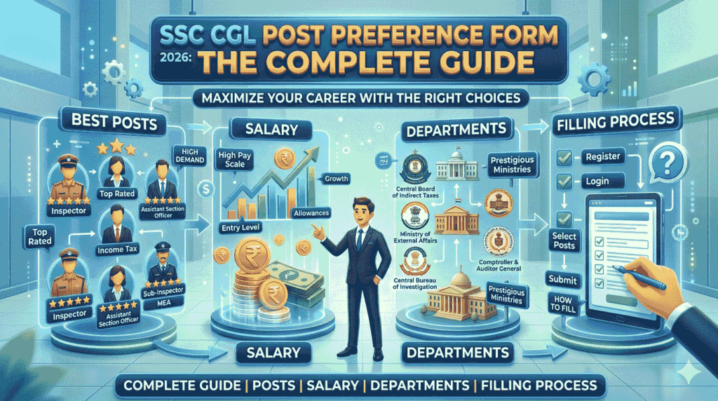 SSC CGL Post Preference Online Form 2026 Best Posts List, Salary & How to Fill Preference