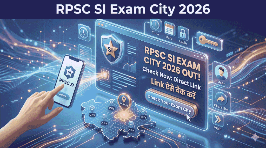RPSC SI Exam City 2026 check kaise kare direct link se exam city dekhne ka process