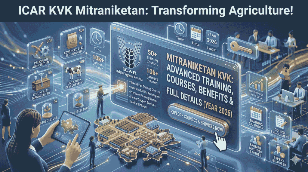 ICAR KVK Mitraniketan Kerala training programs for farmers agriculture courses and benefits