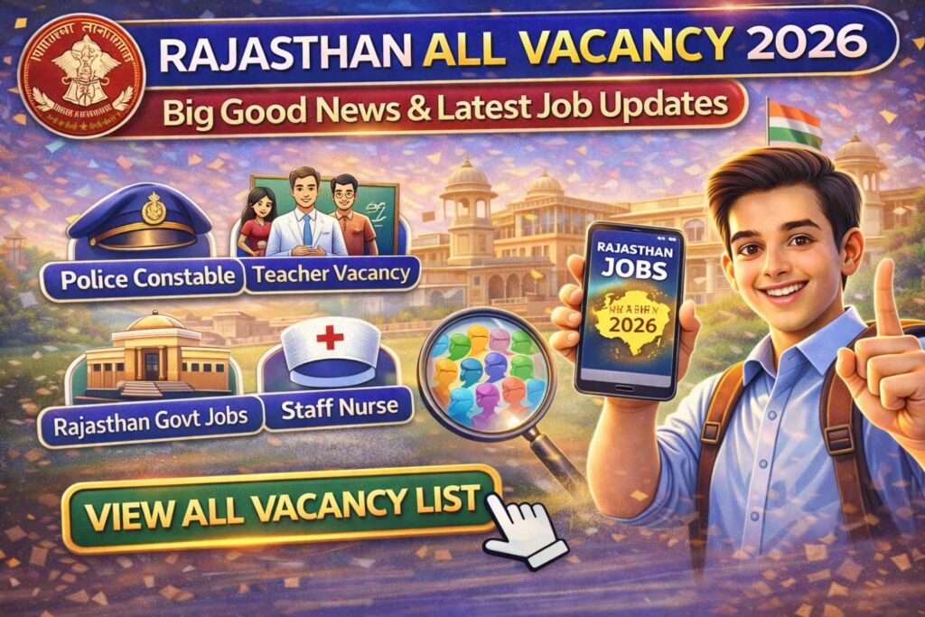 Rajasthan All Vacancy 2026 latest government job updates including RSSB LDC, RPSC Teacher, Police Constable and VDO recruitment notification details