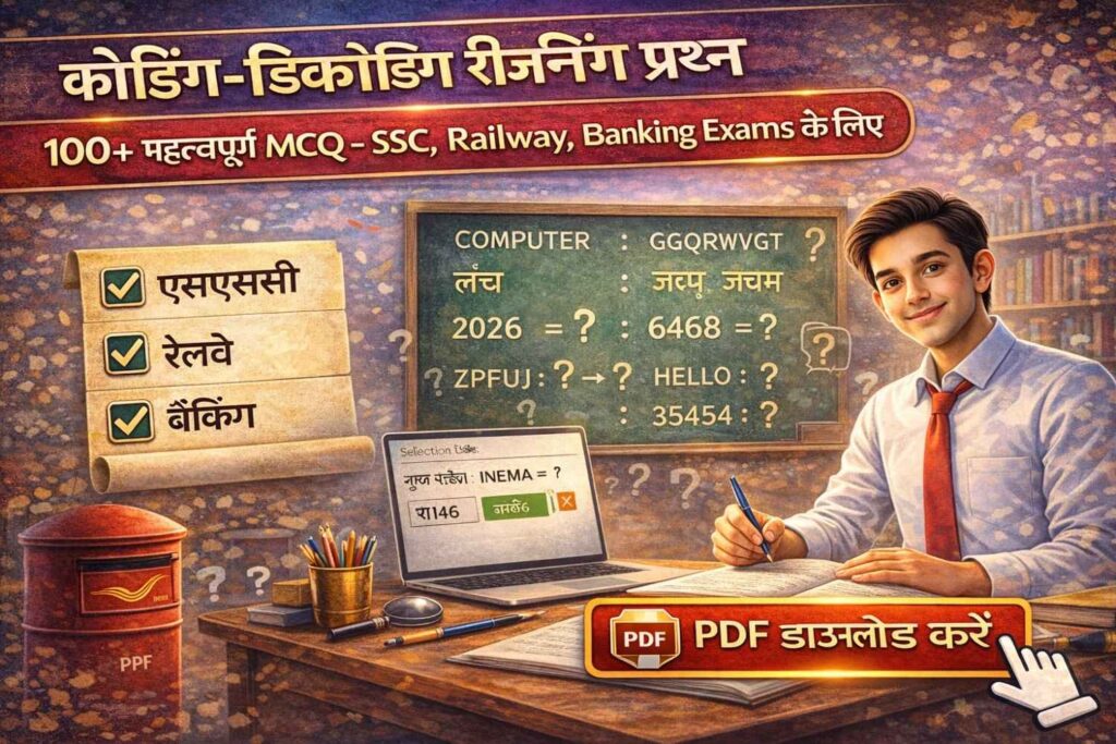 Coding-Decoding Reasoning Questions in Hindi for SSC RRB NTPC Group D exams with answers