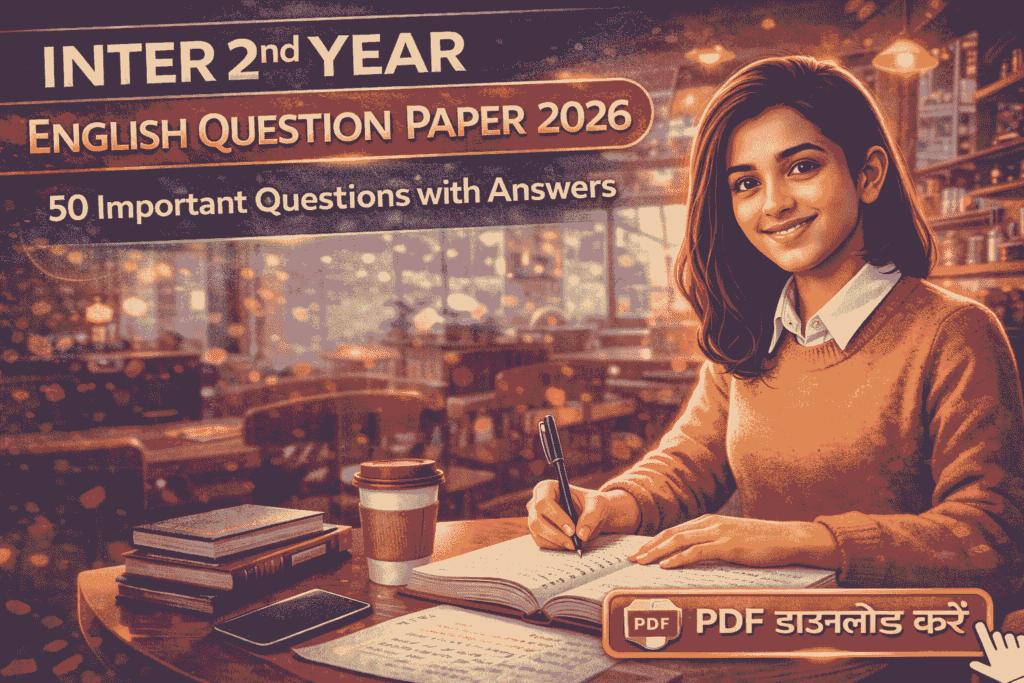 Inter 2nd Year English Question Paper 2026 important questions answers exam preparation guide