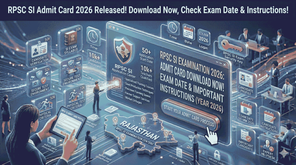RPSC SI Admit Card 2026 Out Now, Direct Link to Download