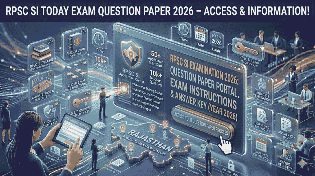 RPSC SI Today Exam Question Paper 2026 5 April Paper Analysis Questions Answers Rajasthan SI Exam